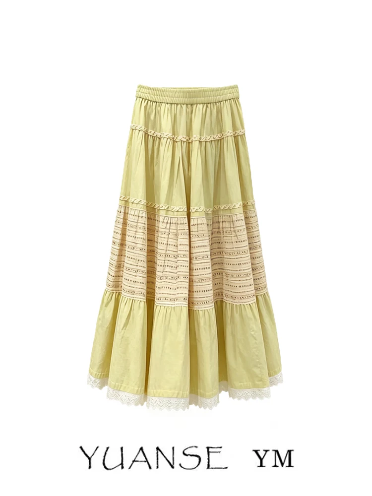 Yellow Stripe High Waist A-Line Midi Skirt Women Summer Beach Style Half Body Skirts Elegant Slimming Country Air
Yellow Stripe High Waist A-Line Midi Skirt Women Summer Beach Style Half Body Skirts Elegant Slimming Country Air