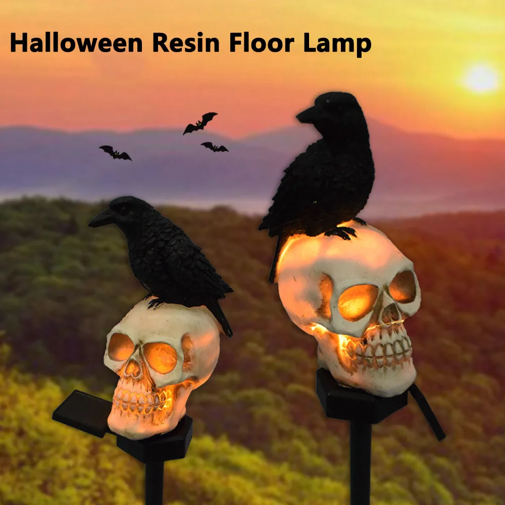 Halloween New Outdoor Solar Garden Lights Resin Patio Landscape Ground Stake Skull Crow Ambience Garden Decorative Lights
Halloween New Outdoor Solar Garden Lights Resin Patio Landscape Ground Stake Skull Crow Ambience Garden Decorative Lights
