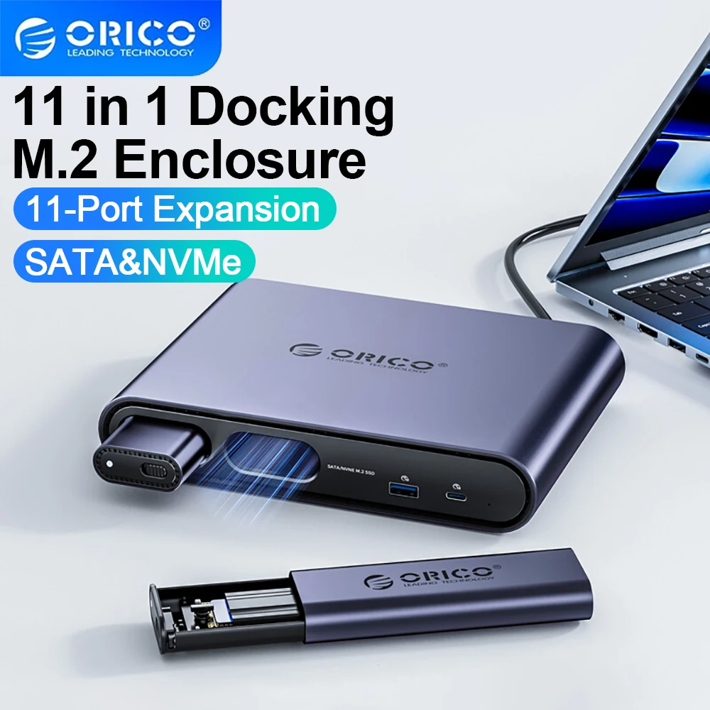 ORICO 10 in 1 USB-C Docking Station Dual M.2 NVMe/SATA SSD Enclosure with HDMI 4K60Hz 60W PD RJ45 Ethernet for MacBook Pro/Air
ORICO 10 in 1 USB-C Docking Station Dual M.2 NVMe/SATA SSD Enclosure with HDMI 4K60Hz 60W PD RJ45 Ethernet for MacBook Pro/Air