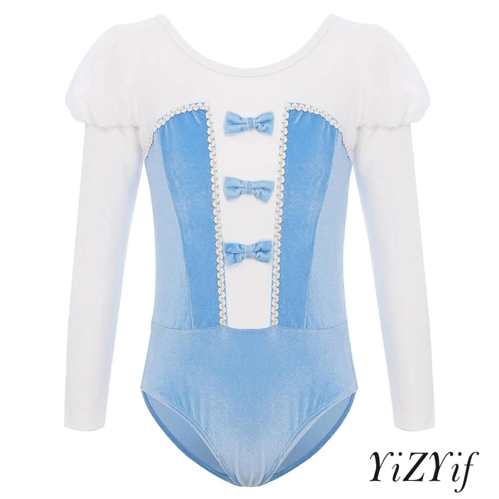 Girls Bowknot Ballet Dance Leotard Round Neck Puff Long Sleeves Velvet Patchwork Color Block Bodysuit for Ballet Ballroom Dance
Girls Bowknot Ballet Dance Leotard Round Neck Puff Long Sleeves Velvet Patchwork Color Block Bodysuit for Ballet Ballroom Dance