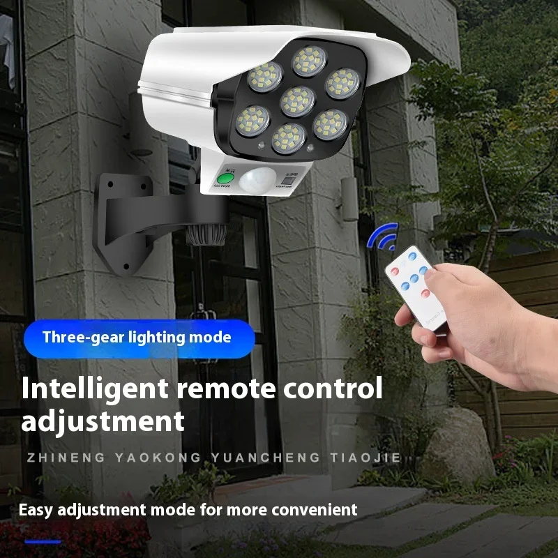 F5 Security Dummy Camera Lamp with 77 LEDs Motion Sensor Solar Powered Waterproof Night Lights 3 Lighting Modes Porch FloodLight
F5 Security Dummy Camera Lamp with 77 LEDs Motion Sensor Solar Powered Waterproof Night Lights 3 Lighting Modes Porch FloodLight