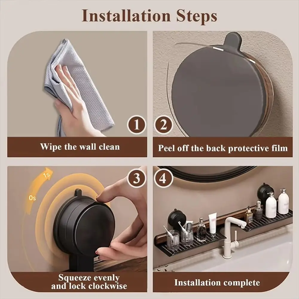 Walnut Finish Suction Cup Bathroom Shelf No Drill Drain Basket Over Faucet Sink Rack Tray Stand Rustproof" Bathroom Organizer RV
Walnut Finish Suction Cup Bathroom Shelf No Drill Drain Basket Over Faucet Sink Rack Tray Stand Rustproof" Bathroom Organizer RV