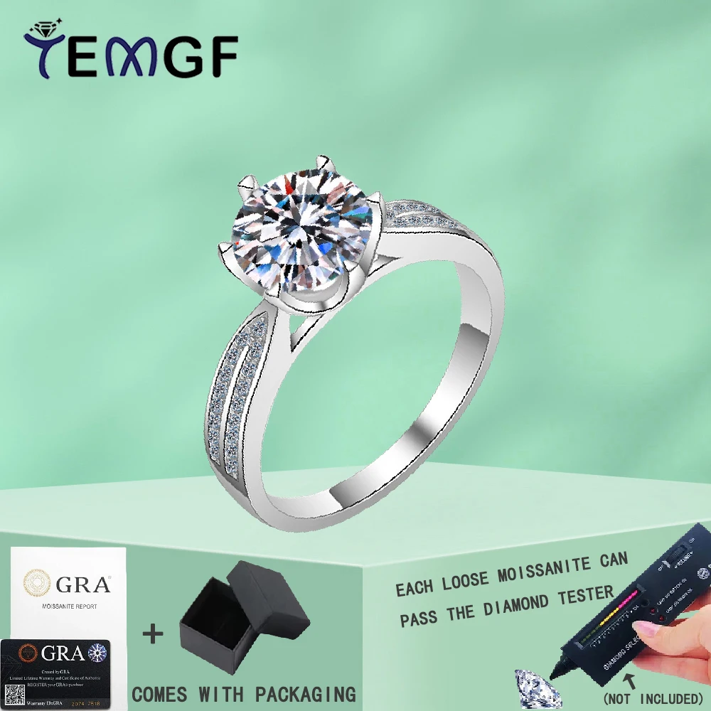 TEMGF Sparkling Round Cut Full Moissanite/Zircon Ring S925 Silver 18K White Gold Plated for Women Elegant Fine Jewelry Gifts
TEMGF Sparkling Round Cut Full Moissanite/Zircon Ring S925 Silver 18K White Gold Plated for Women Elegant Fine Jewelry Gifts