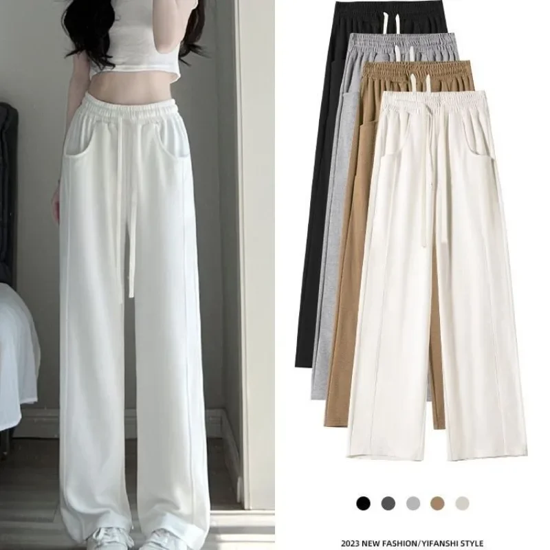 Pantalones de pierna ancha blancos para mujer, pantalones casuales cómodos de cintura alta, estilo coreano, mostrando elegancia,
Pantalones de pierna ancha blancos para mujer, pantalones casuales cómodos de cintura alta, estilo coreano, mostrando elegancia,