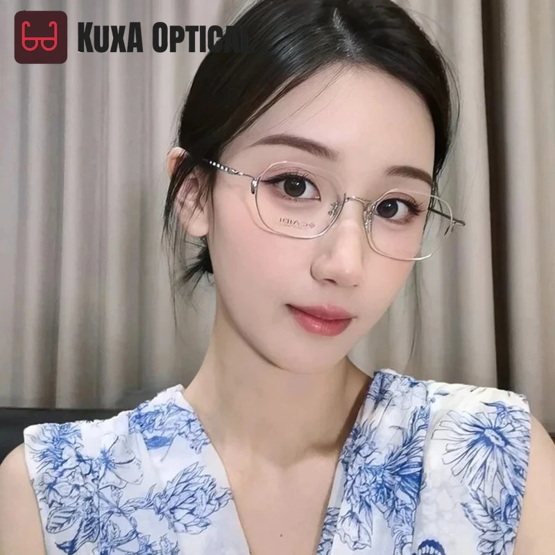KUXA 2025, новый модный дизайн, оправа для очков без оправы для женщин, легкая оптическая женская оправа для очков для близорукости
KUXA 2025, новый модный дизайн, оправа для очков без оправы для женщин, легкая оптическая женская оправа для очков для близорукости