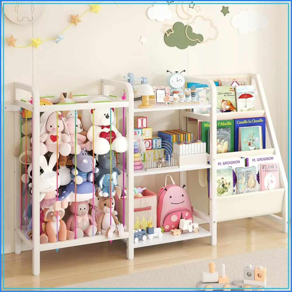 3-Tier Bookshelf and Toy Storage, Sling Bookcase with Stuffed Animal Storage, Toddler Bookshelf for Nursery, Bedroom, Playroom, White
3-Tier Bookshelf and Toy Storage, Sling Bookcase with Stuffed Animal Storage, Toddler Bookshelf for Nursery, Bedroom, Playroom, White