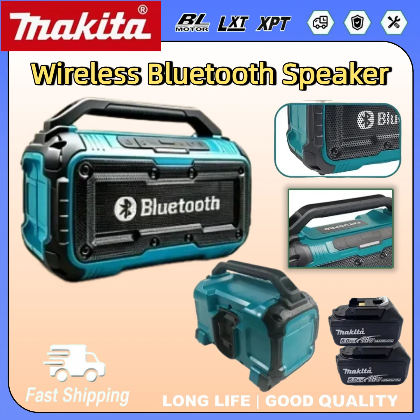 Двухканальная Bluetooth-колонка Makita с беспроводным сабвуфером, портативная уличная акустическая система, совместимая с Makita 18V
Двухканальная Bluetooth-колонка Makita с беспроводным сабвуфером, портативная уличная акустическая система, совместимая с Makita 18V