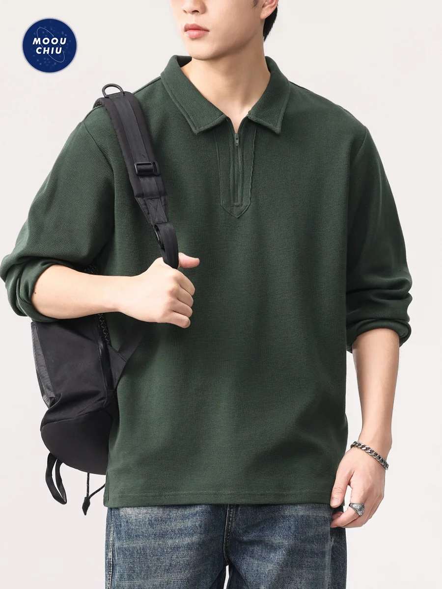 Men's 330G Heavyweight Waffle Knit Long-Sleeve Collared Polo Shirt Loose Military Style T-Shirt
Men's 330G Heavyweight Waffle Knit Long-Sleeve Collared Polo Shirt Loose Military Style T-Shirt