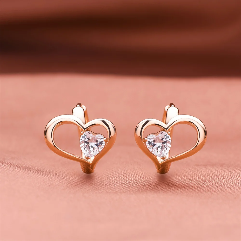 Dckazz Simple Heart Shape Earring Inlay Natural Zircon Rose Gold Color Drop Earring Woman Valentine's Day Wedding Jewelry
Dckazz Simple Heart Shape Earring Inlay Natural Zircon Rose Gold Color Drop Earring Woman Valentine's Day Wedding Jewelry