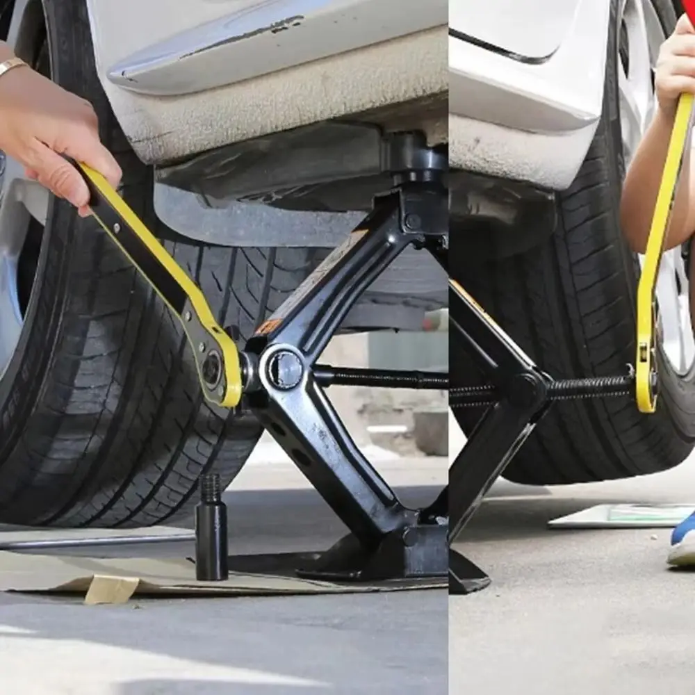 Long Handle Labor-saving Jack 360° Rotation Forward And Reverse Scissor Jack Cross Design Dual-Direction Car Repair Tool
