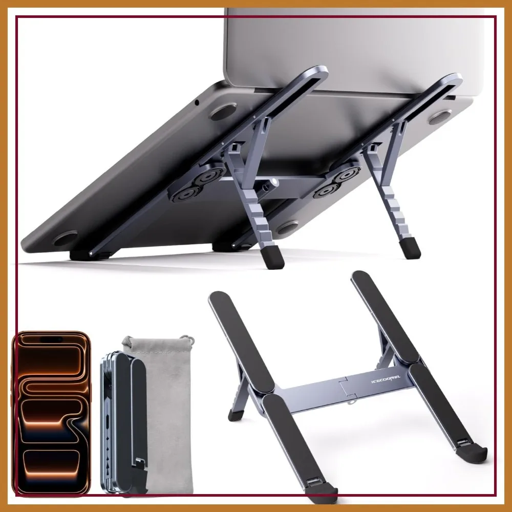Portable Laptop Stand, Foldable Riser for Desk, 6-Level Adjustable Ergonomic Holder, Aluminum Alloy Compatible 10-17" Laptops
Portable Laptop Stand, Foldable Riser for Desk, 6-Level Adjustable Ergonomic Holder, Aluminum Alloy Compatible 10-17" Laptops