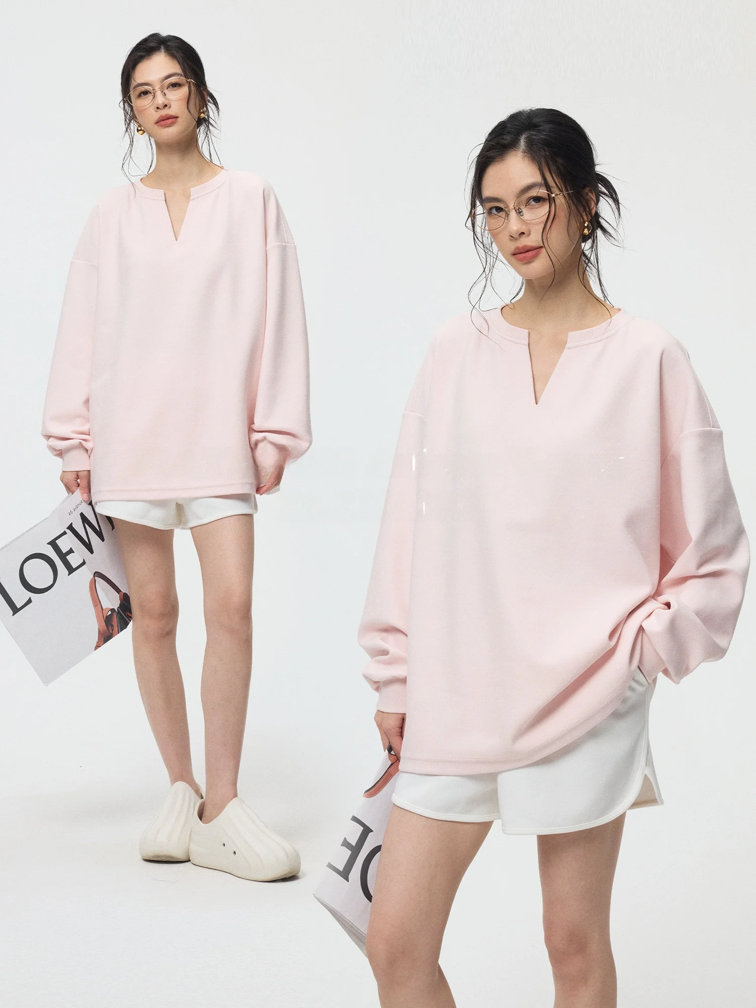 ZzZHANG Casual Loose V-neck T-shirt Comfortable Spring Citywalk Long Sleeve Women's Fashionable Lazy Style Polyester Blend
ZzZHANG Casual Loose V-neck T-shirt Comfortable Spring Citywalk Long Sleeve Women's Fashionable Lazy Style Polyester Blend