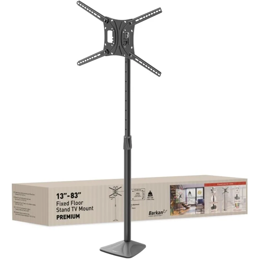 1383-дюймовая напольная подставка для телевизора с завинчиванием и поворотом наклона и регулировкой высоты для домашнего кинотеатра и гостиной, поддерживает до 110
1383-дюймовая напольная подставка для телевизора с завинчиванием и поворотом наклона и регулировкой высоты для домашнего кинотеатра и гостиной, поддерживает до 110