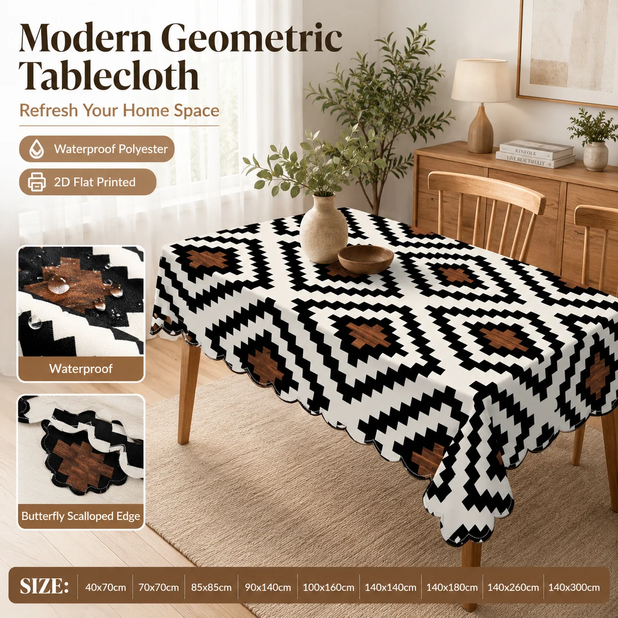 Boho Aztec Geometric Tablecloth Waterproof Polyester 2D Flat Printed Table Cover For Kitchen Dining Room Spring Summer Decor
Boho Aztec Geometric Tablecloth Waterproof Polyester 2D Flat Printed Table Cover For Kitchen Dining Room Spring Summer Decor