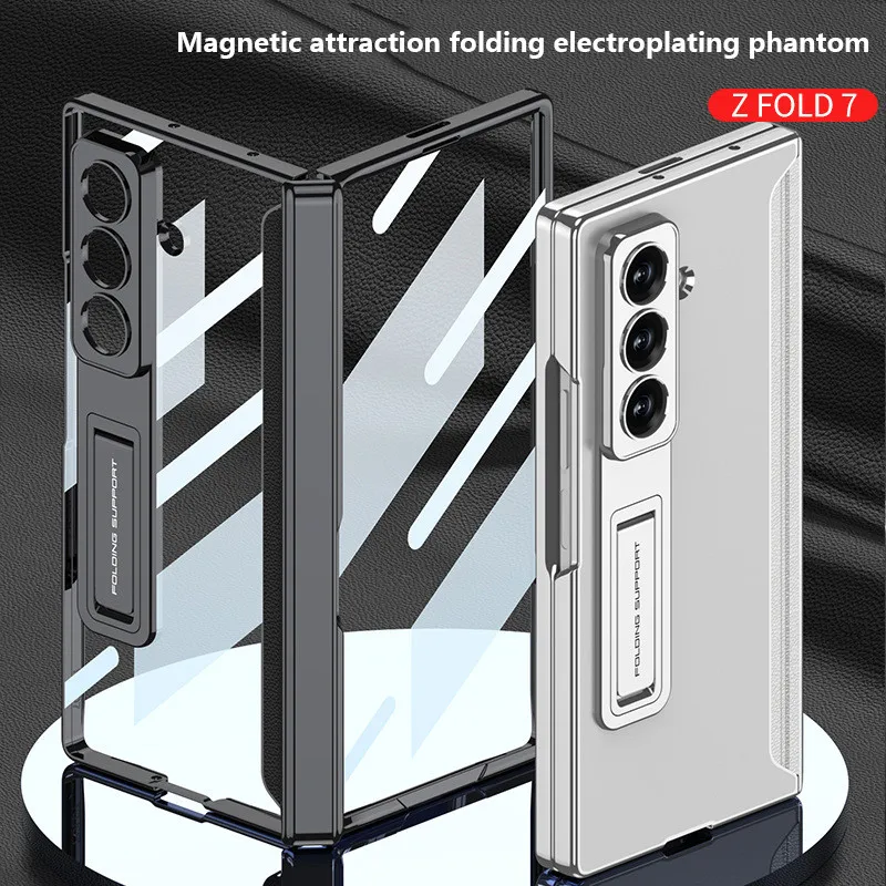 For Samsung Galaxy Z Fold 7 Case Hard Plating Transparent With Stand Film Protective Back Cover Case For Z Fold7 Phone Shell
For Samsung Galaxy Z Fold 7 Case Hard Plating Transparent With Stand Film Protective Back Cover Case For Z Fold7 Phone Shell