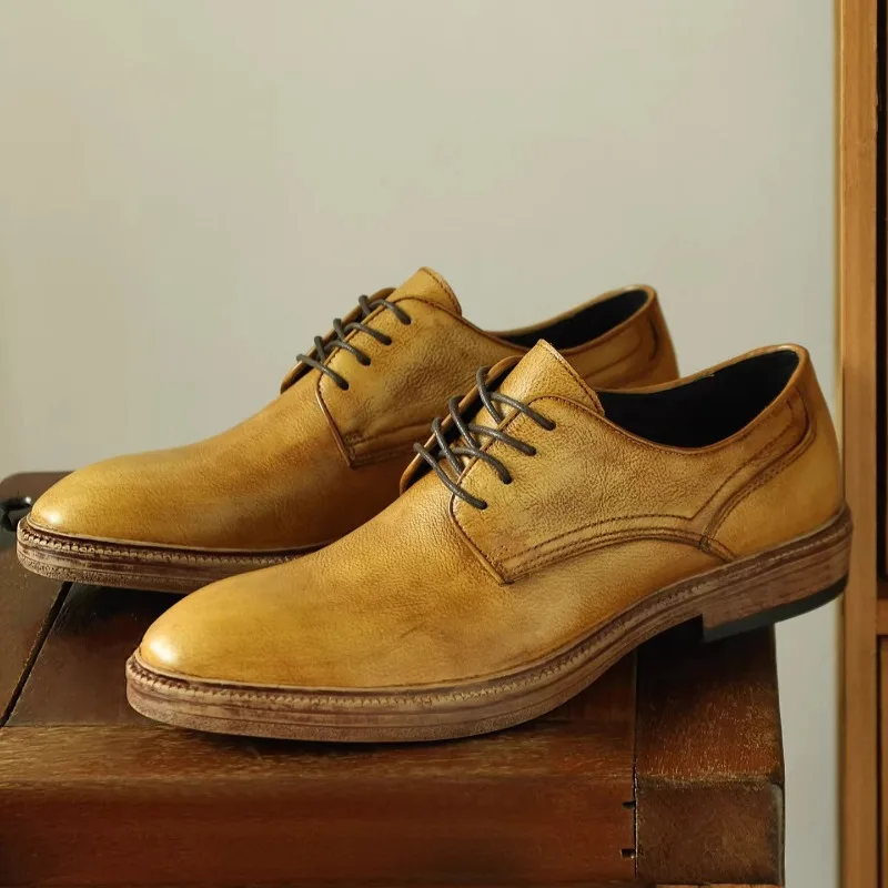 Designer British Retro Genuine Leather Soft Sole Breathable Casual Dress Shoes Men's Comfortable Handmade Walking Leather Shoes
Designer British Retro Genuine Leather Soft Sole Breathable Casual Dress Shoes Men's Comfortable Handmade Walking Leather Shoes