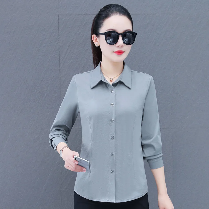 New Women'S Fashion Spring Autumn Professional Dress Collar Pure Color Long Sleeve Top Business Workplace Interview Work Shirt
New Women'S Fashion Spring Autumn Professional Dress Collar Pure Color Long Sleeve Top Business Workplace Interview Work Shirt