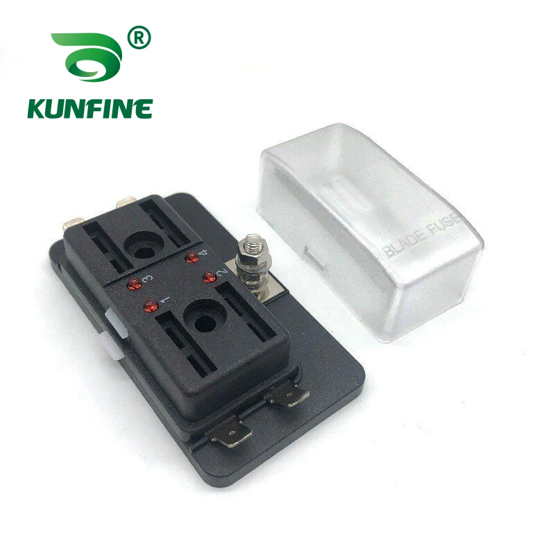 Fuse Box Holder 4 Way 32V Max.100A Fuse Block with LED Indicator PBT For Car Off-road RV Bus Yacht Boat
Fuse Box Holder 4 Way 32V Max.100A Fuse Block with LED Indicator PBT For Car Off-road RV Bus Yacht Boat