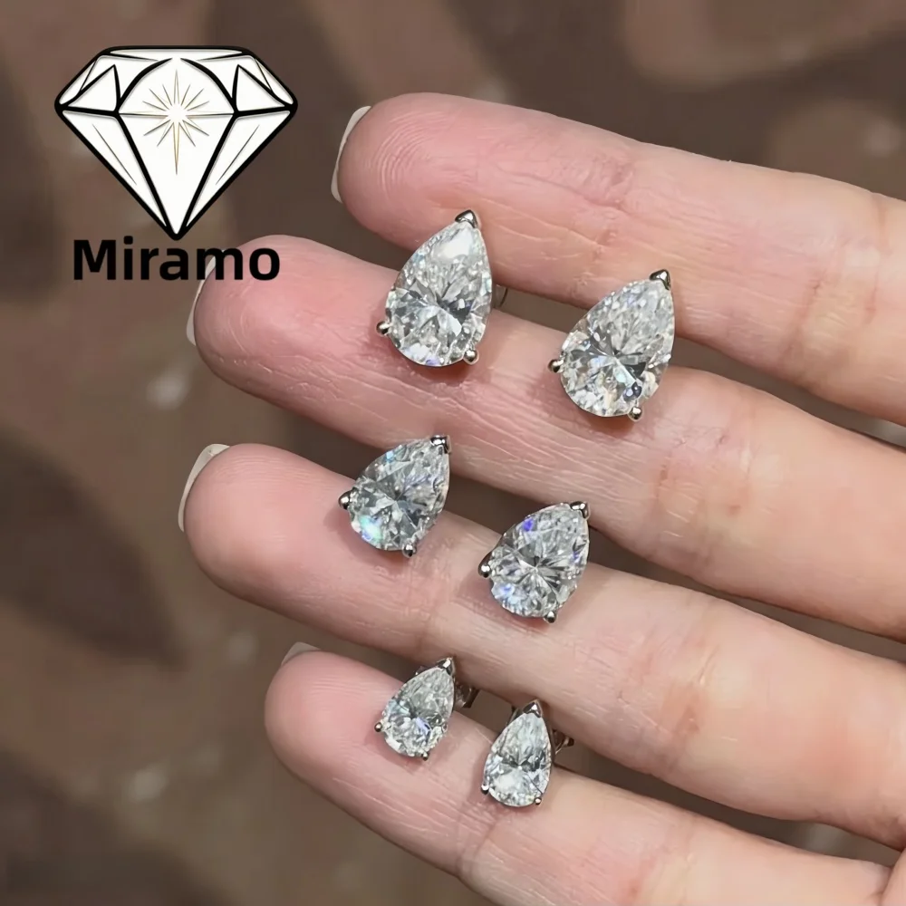 0.5-4Ct Pear Cut/Water Drop Moissanite Earrings Minimalist Stylish Stud Earrings for Women S925 Sterling Silver with Certificate
0.5-4Ct Pear Cut/Water Drop Moissanite Earrings Minimalist Stylish Stud Earrings for Women S925 Sterling Silver with Certificate