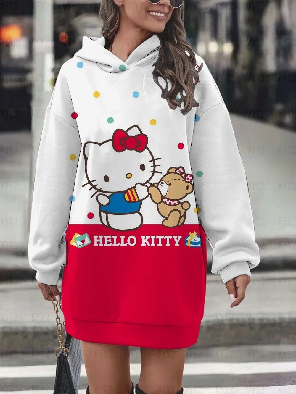 Hello Kitty print autumn and winter women's long-sleeved pullover hoodie casual and comfortable loose pullover hoodie sweatshirt
Hello Kitty print autumn and winter women's long-sleeved pullover hoodie casual and comfortable loose pullover hoodie sweatshirt