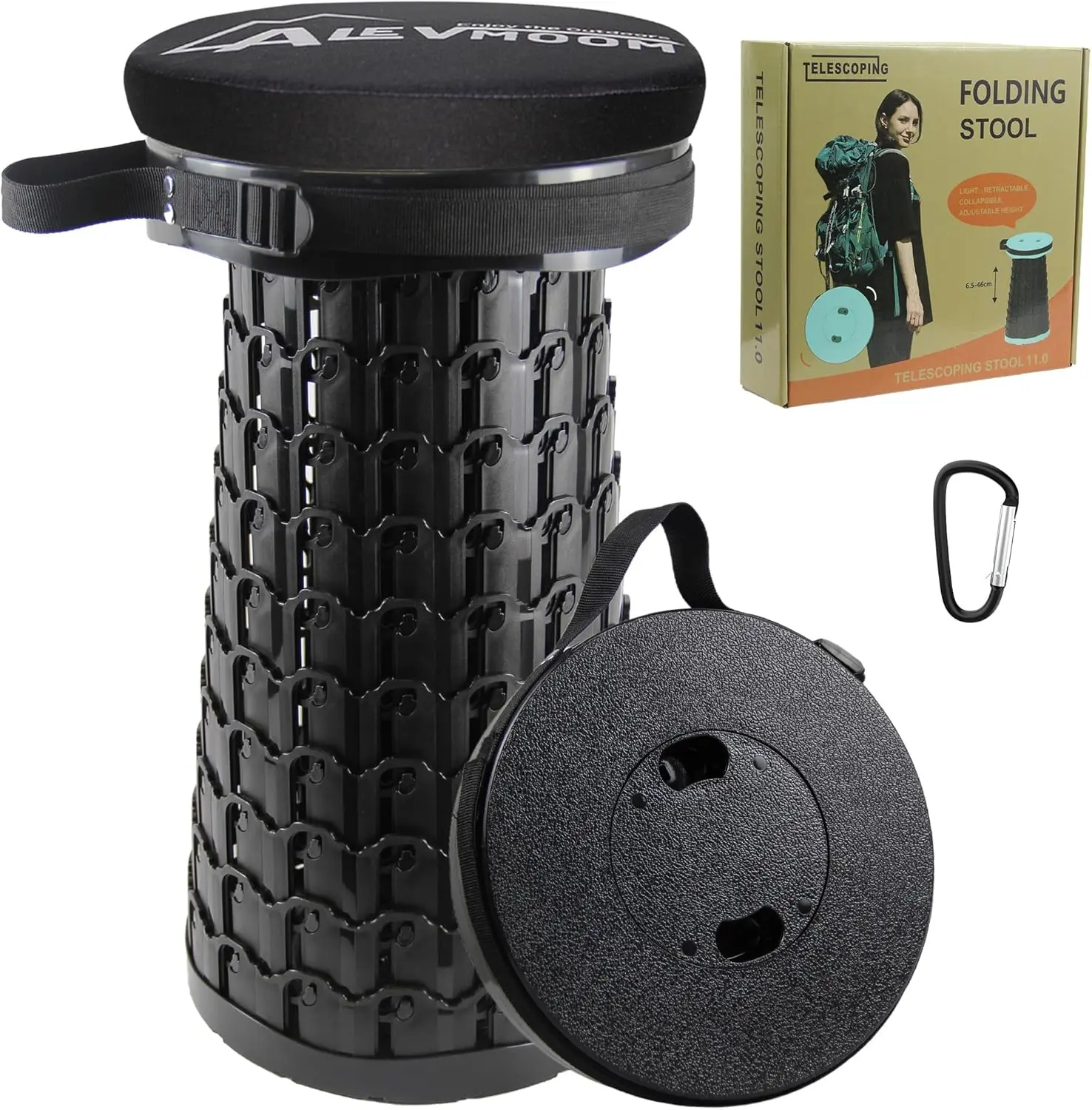 Telescoping Stool with Thick Cushion, H18.1" D10.24" Collapsible Retractable Sturdy 600lb, Portable Adjustable Folding Stool for
Telescoping Stool with Thick Cushion, H18.1" D10.24" Collapsible Retractable Sturdy 600lb, Portable Adjustable Folding Stool for