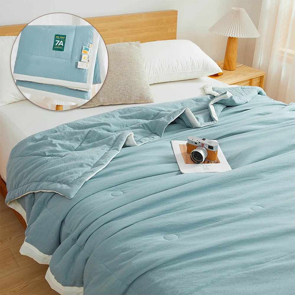 solid color thin quilt soybean fiber summer air conditioning cozy quilt machine washable and soft skin friendly quilts 여름 이불
solid color thin quilt soybean fiber summer air conditioning cozy quilt machine washable and soft skin friendly quilts 여름 이불