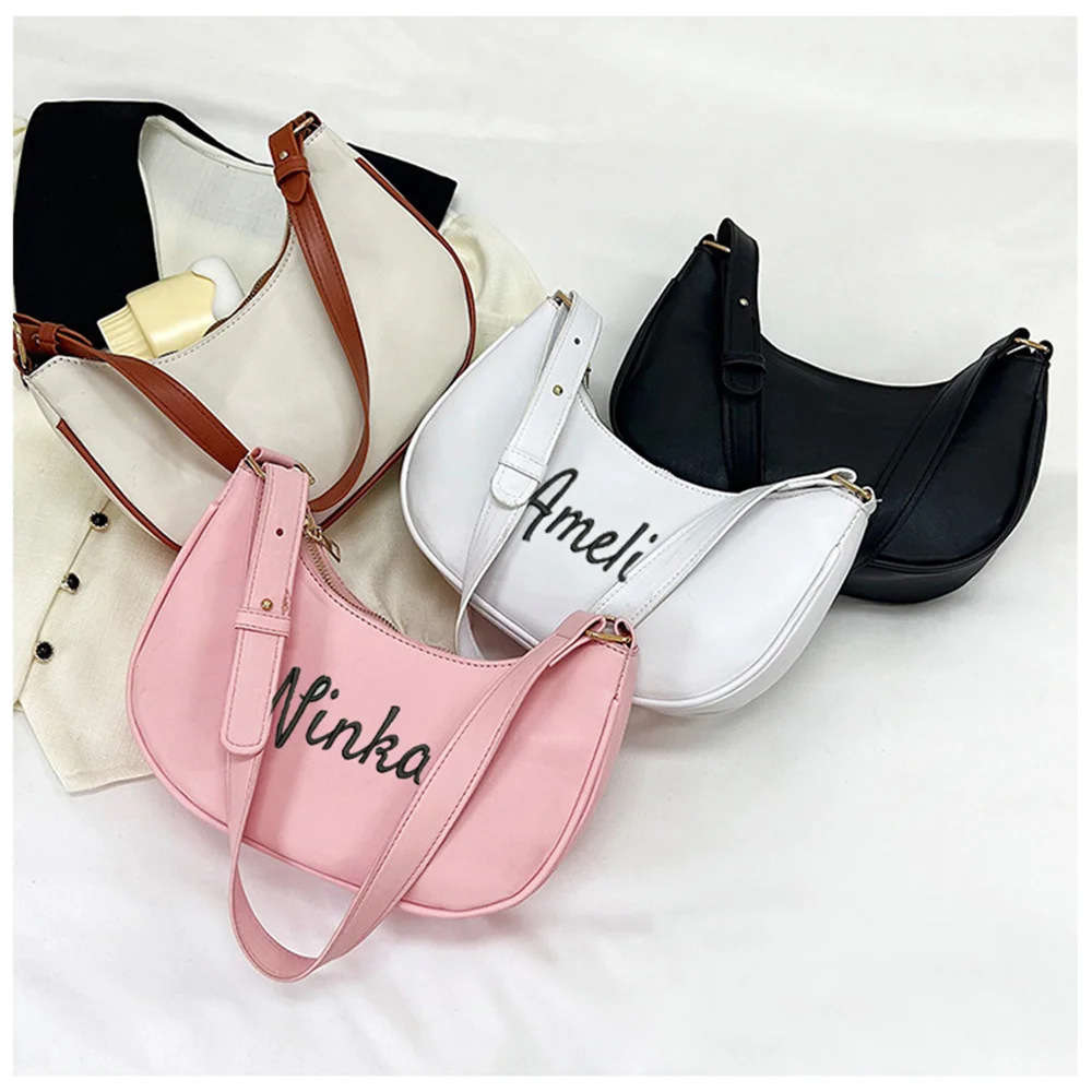 Custom Name Women Handbag PU Leather Shoulder Bags Female Casual Solid Color Messenger Bag for Women Luxury Underarm Bag
Custom Name Women Handbag PU Leather Shoulder Bags Female Casual Solid Color Messenger Bag for Women Luxury Underarm Bag