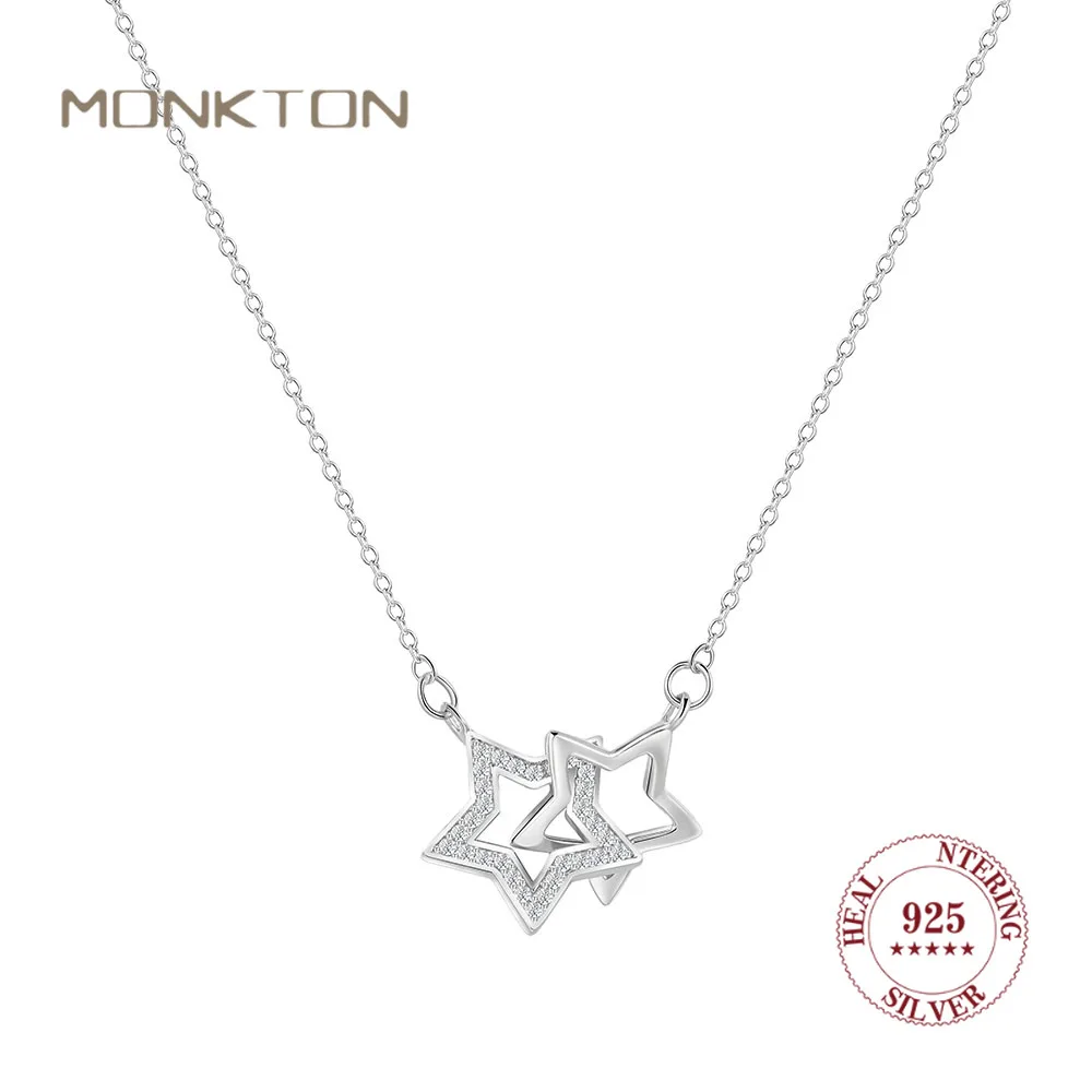 Monkton S925 Sterling Silver Double Hollow Star Necklace For Women Choker Simple Zircon Neckalce Handmade Jewelry Pendant Gift
Monkton S925 Sterling Silver Double Hollow Star Necklace For Women Choker Simple Zircon Neckalce Handmade Jewelry Pendant Gift