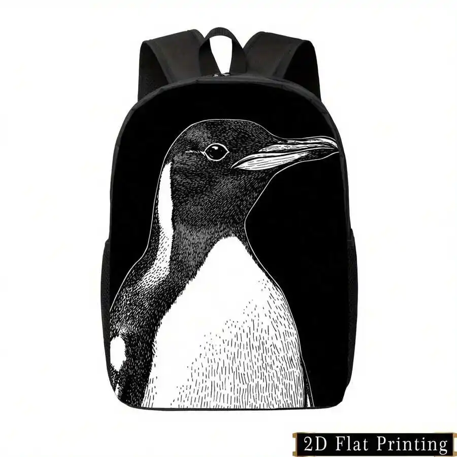 Black And White Penguin Print Backpack Unisex Large Capacity Zipper Closure Lightweight Travel School Commute Bag
Black And White Penguin Print Backpack Unisex Large Capacity Zipper Closure Lightweight Travel School Commute Bag