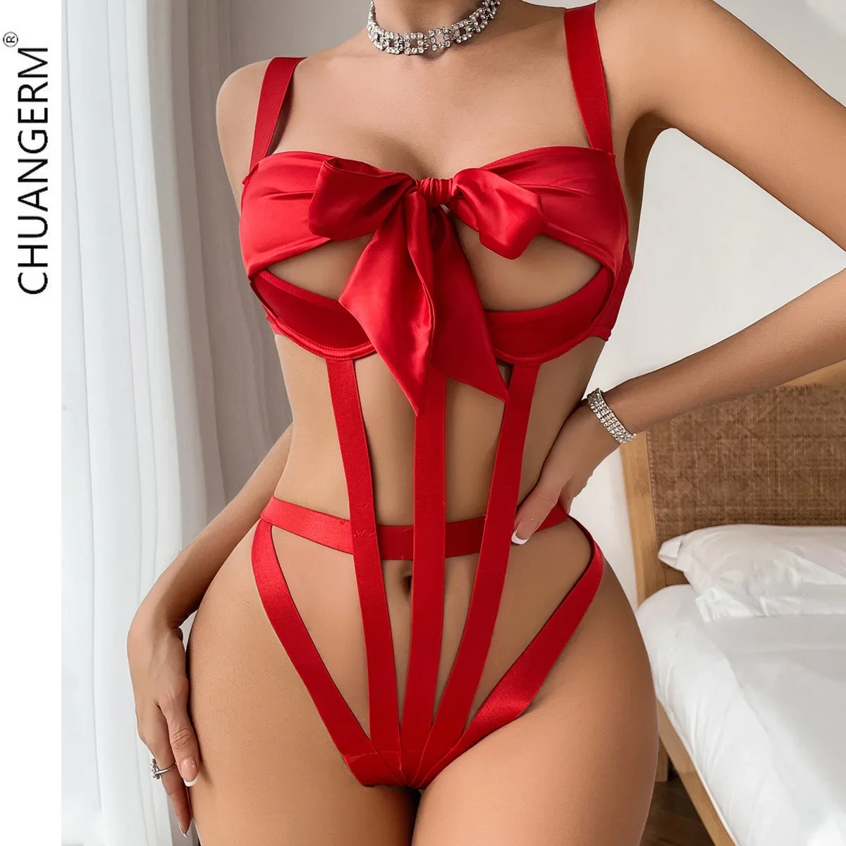 CHUANGERM Lace Top Intimates Bra Panties Pure Desire Women's Clothing Set Hollow Strap Sexy Lingerie Set Bow Female Underwear
CHUANGERM Lace Top Intimates Bra Panties Pure Desire Women's Clothing Set Hollow Strap Sexy Lingerie Set Bow Female Underwear