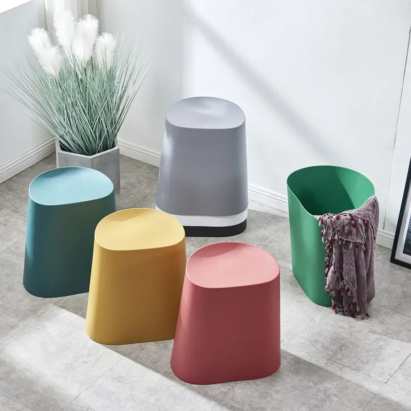 Nordic Round Stool Simple Plastic Living Room Storage Bucket Thick Adult Dining Stool Fashion Creative Household Design
Nordic Round Stool Simple Plastic Living Room Storage Bucket Thick Adult Dining Stool Fashion Creative Household Design