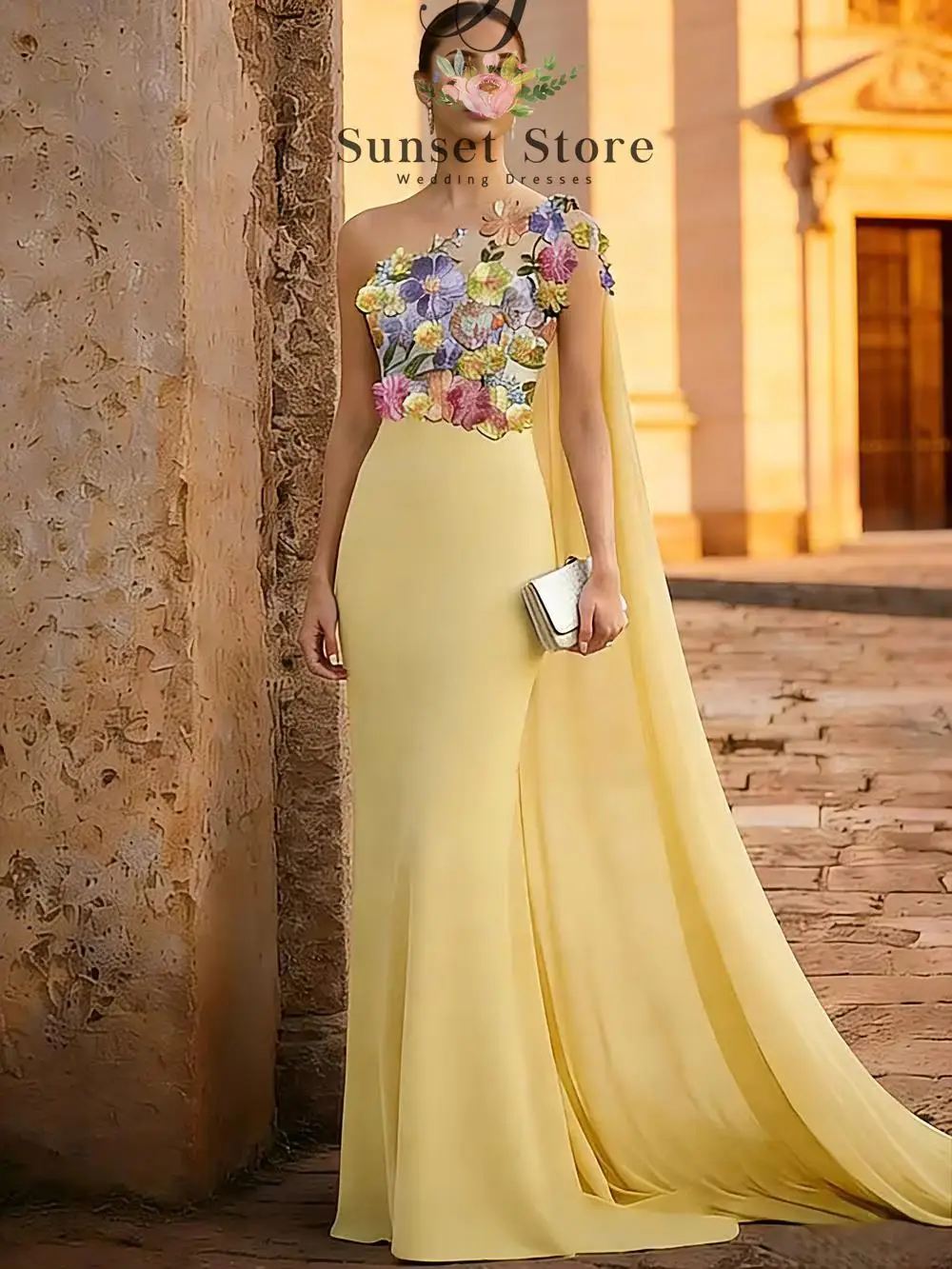 Customized Embroidery Appliques Civil Wedding Guest Dress One Shoulder Formal Maxi Dress Chiffon Mother of the Bride Gown
Customized Embroidery Appliques Civil Wedding Guest Dress One Shoulder Formal Maxi Dress Chiffon Mother of the Bride Gown