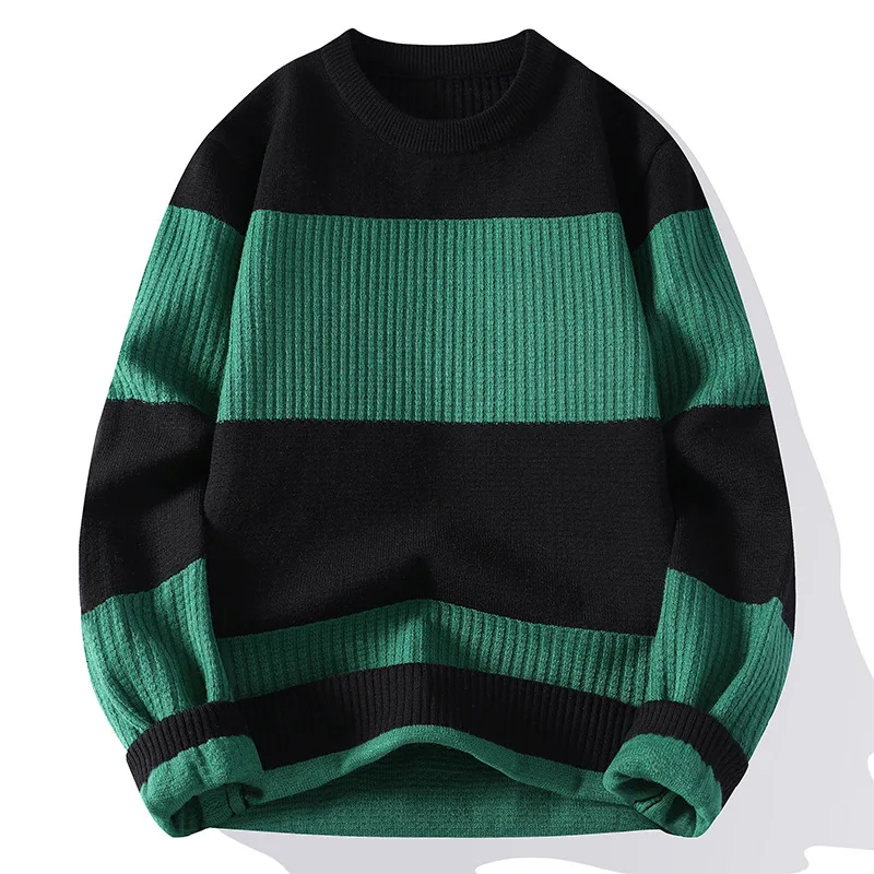 2024 Men's round Neck Autumn and Winter Striped Knitted Sweater Teenagers Casual Fashion Sweater
2024 Men's round Neck Autumn and Winter Striped Knitted Sweater Teenagers Casual Fashion Sweater