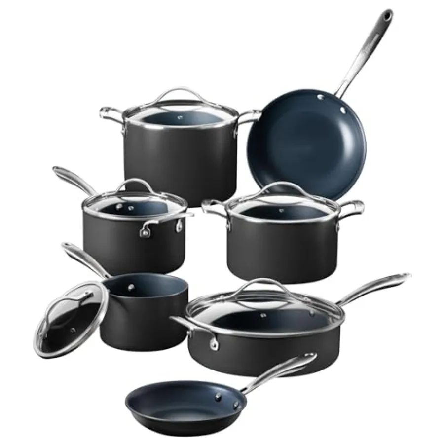 Laser Titanium 12 Piece Set - Non-stick Cookware Set Without PFAS PTFE or PFOA 3x More Durable Dishwasher Safe Oven Safe
Laser Titanium 12 Piece Set - Non-stick Cookware Set Without PFAS PTFE or PFOA 3x More Durable Dishwasher Safe Oven Safe