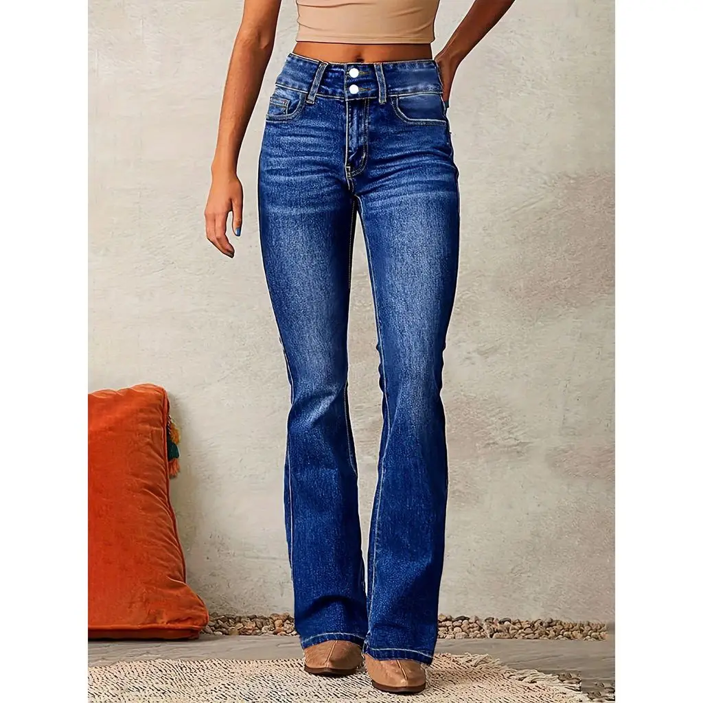 Combhasaki Women's Y2K Vintage Button High Waist Slim Fit Jeans Washed Flare Leg Denim Long Pants with Pockets for All Season
Combhasaki Women's Y2K Vintage Button High Waist Slim Fit Jeans Washed Flare Leg Denim Long Pants with Pockets for All Season