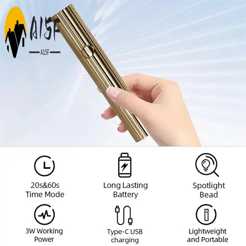 A15F-Mini UV LED Nail Dryers 3W Portable Quick Nail Drying Lamp USB Rechargeable Mini Flashlight Pen
A15F-Mini UV LED Nail Dryers 3W Portable Quick Nail Drying Lamp USB Rechargeable Mini Flashlight Pen