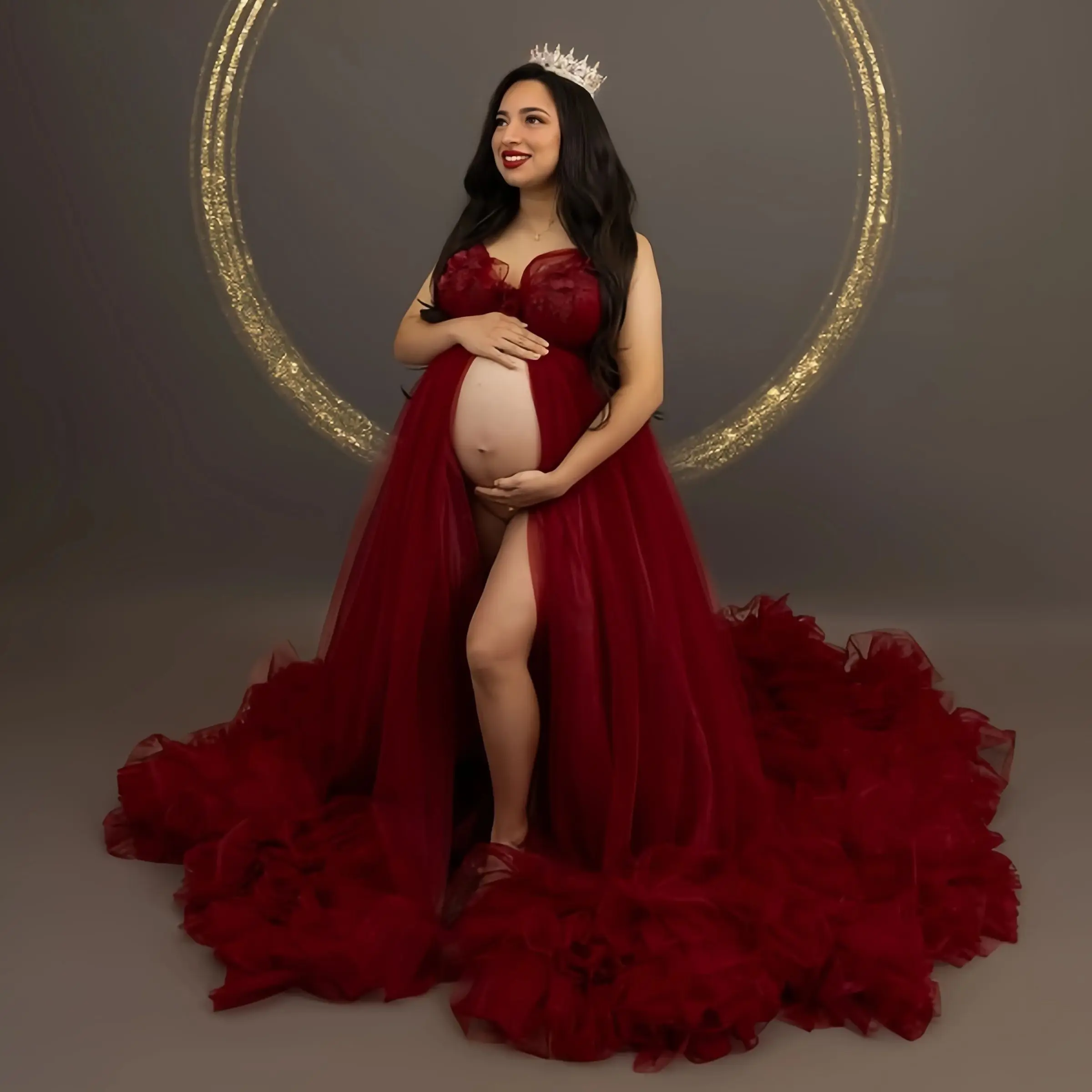 Boho Dark Red Prom Dresses Ruffled Sweetheart Maternity Gowns Bridal Vestidos De Fiesta Photo Shoot Dressing Babyshower Gowns
Boho Dark Red Prom Dresses Ruffled Sweetheart Maternity Gowns Bridal Vestidos De Fiesta Photo Shoot Dressing Babyshower Gowns