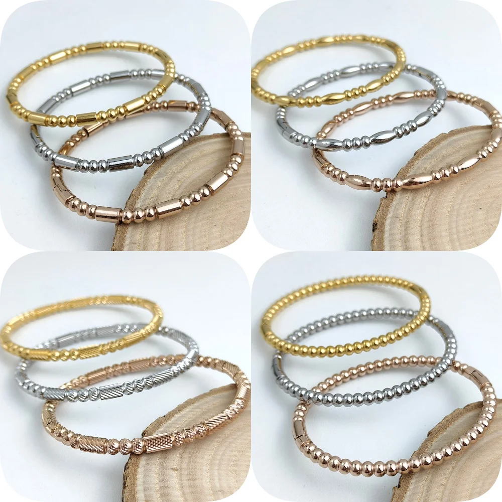 Round bead bamboo joint stainless steel gold-plated 18K bracelet, high-quality mercury jewelry, couples gift
Round bead bamboo joint stainless steel gold-plated 18K bracelet, high-quality mercury jewelry, couples gift