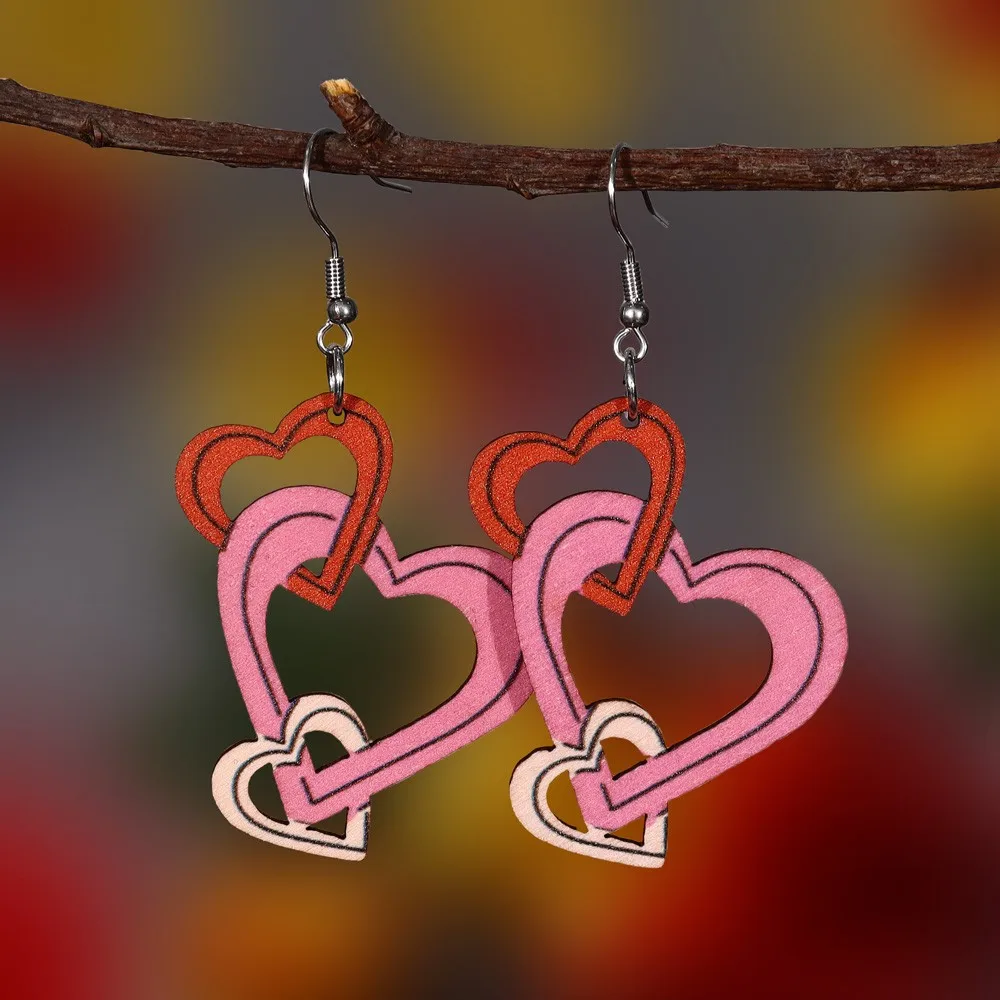 New Fashion Love Wooden Earrings Ladies Popular Earrings for Valentine's Day Gift Jewelry Wholesale
New Fashion Love Wooden Earrings Ladies Popular Earrings for Valentine's Day Gift Jewelry Wholesale
