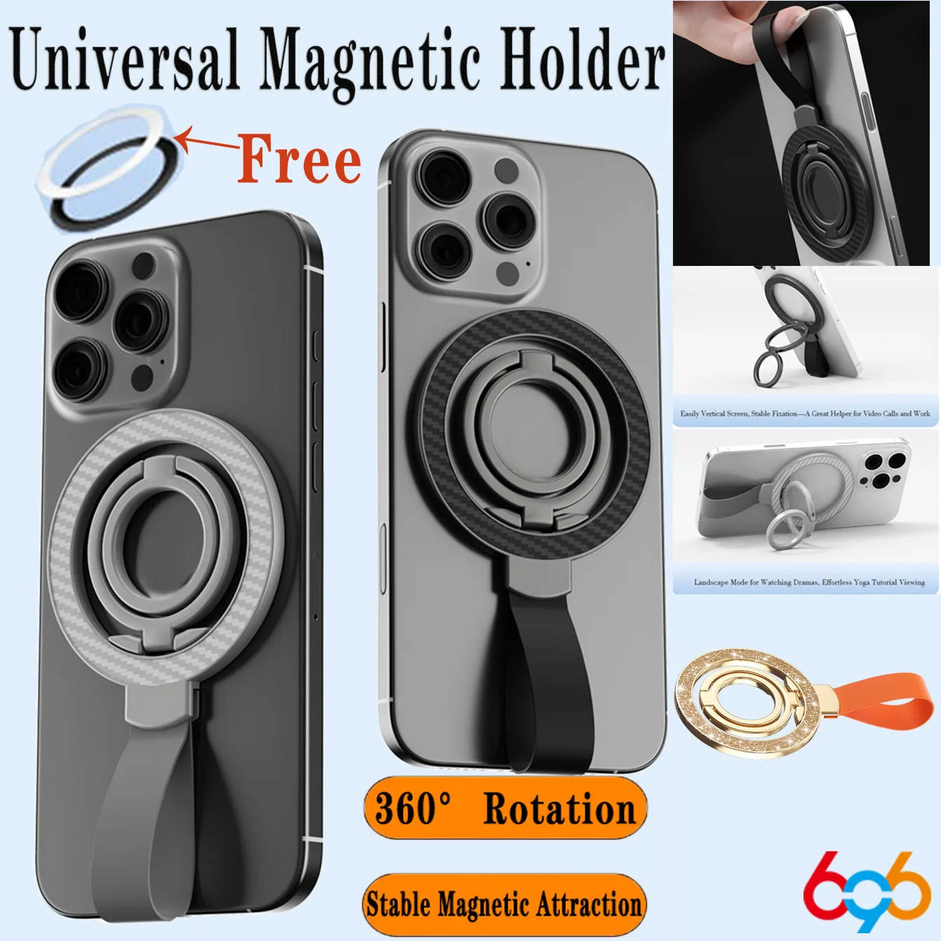 Кронштейны для колец на палец, универсальный двусторонний магнитный держатель для мобильного телефона/автомобильного кронштейна со съемным ремешком на руку 360° ° Поворот
Кронштейны для колец на палец, универсальный двусторонний магнитный держатель для мобильного телефона/автомобильного кронштейна со съемным ремешком на руку 360° ° Поворот