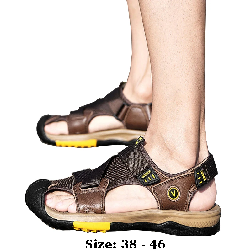 High quality leather flat sandals for men round toes new summer 2025 size 38 46 casual beach walking plus size shoe black brown
High quality leather flat sandals for men round toes new summer 2025 size 38 46 casual beach walking plus size shoe black brown