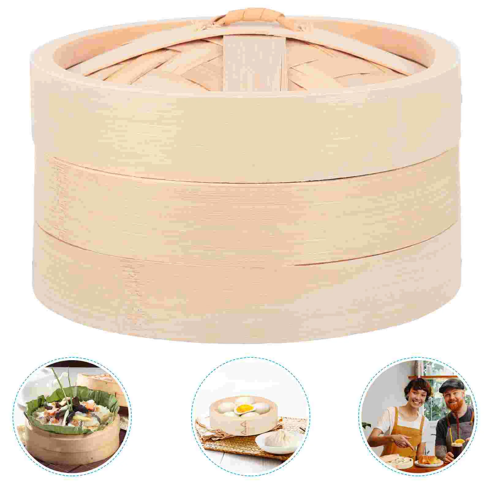 Steamer Pot with Lid Dumpling Bamboo Food Wooden Reusable Basket Practical Household
Steamer Pot with Lid Dumpling Bamboo Food Wooden Reusable Basket Practical Household