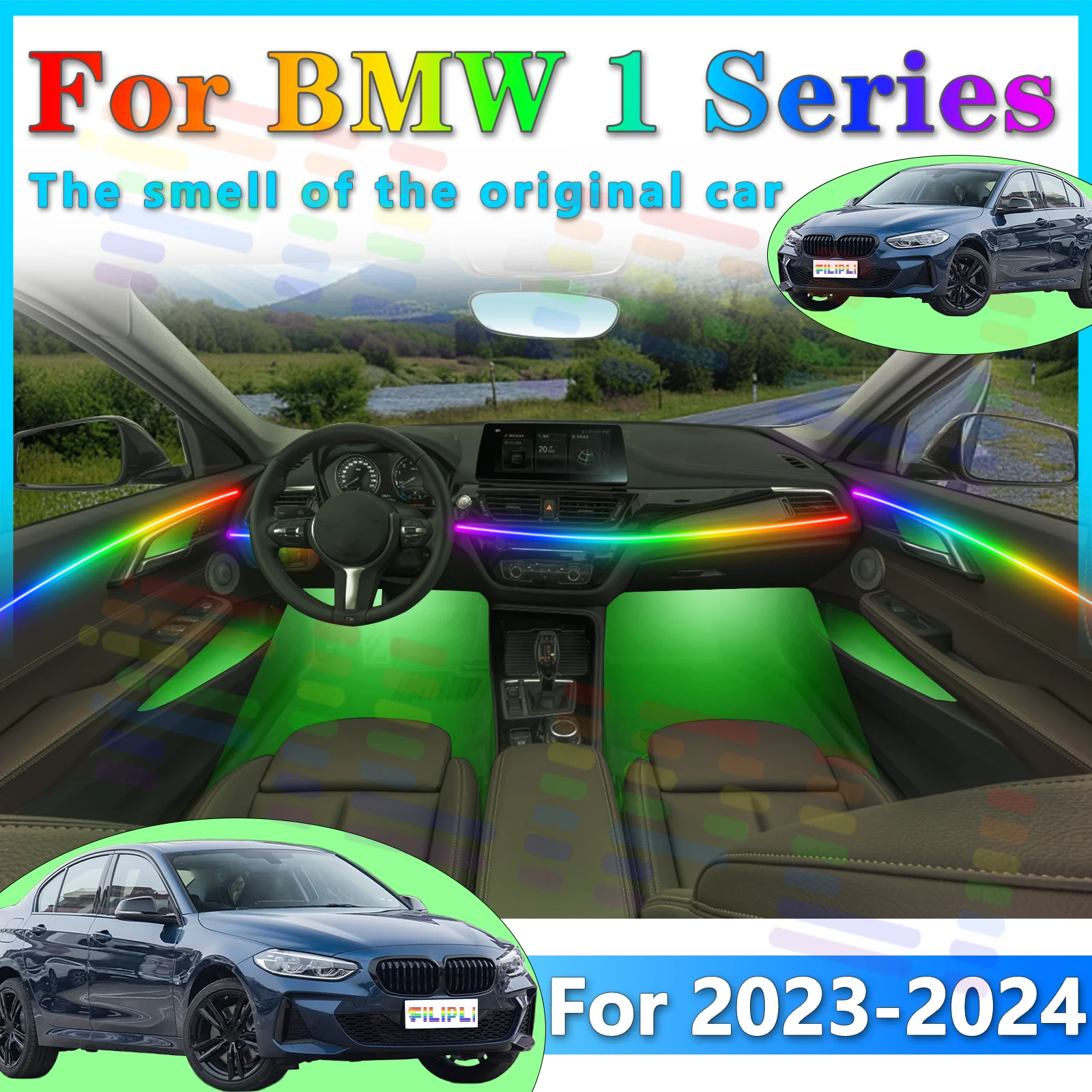 FILIPLI для BMW 1 серии E81/E82/E87/E88, светодиодная декоративная световая лента, 64 цвета, RGB-симфония с приложением и несколькими режимами вождения
FILIPLI для BMW 1 серии E81/E82/E87/E88, светодиодная декоративная световая лента, 64 цвета, RGB-симфония с приложением и несколькими режимами вождения