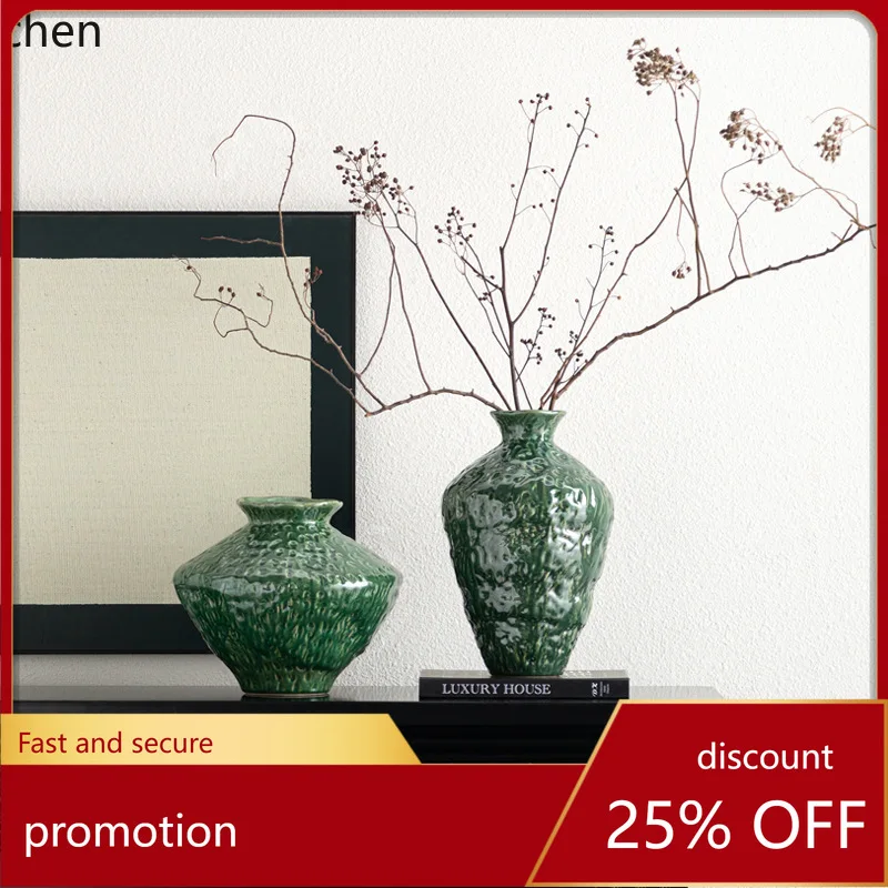 Hxl pleated dark green ceramic vase ornaments flower arrangement decorations vase
Hxl pleated dark green ceramic vase ornaments flower arrangement decorations vase
