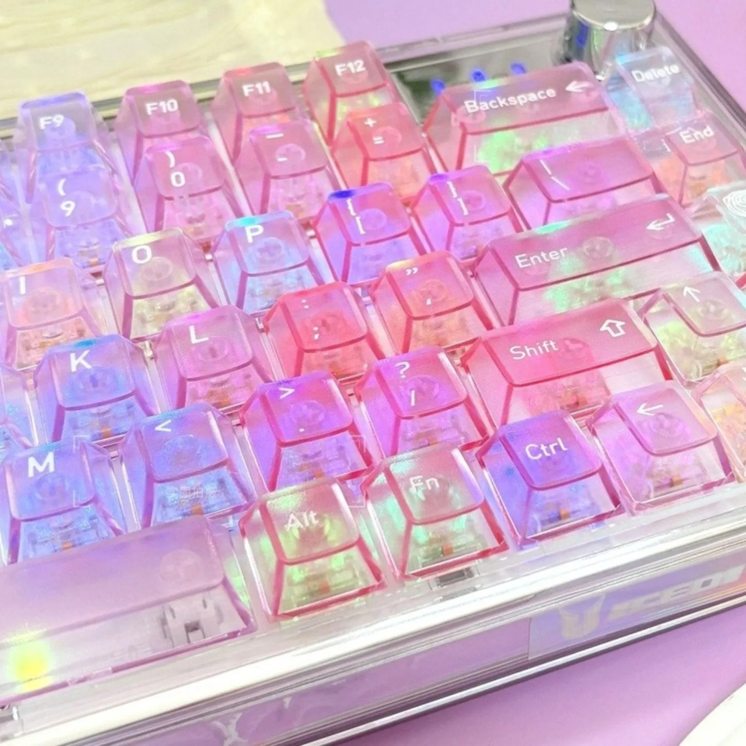 PC Rainbow Gradient Keycaps 115 Keys Cherry Profile Crystal Frosted Foggy Transparent for Wooting Mechanical Keyboard
PC Rainbow Gradient Keycaps 115 Keys Cherry Profile Crystal Frosted Foggy Transparent for Wooting Mechanical Keyboard
