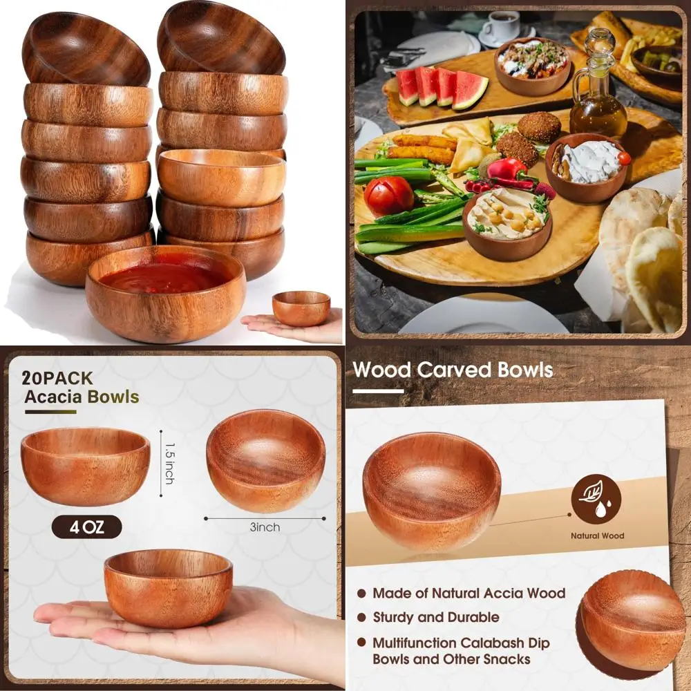 Набор деревянных чаш из акации, 20 шт., маленькие круглые сервировочные миски ручной работы для салата, попкорна, макарон и суппортов
Набор деревянных чаш из акации, 20 шт., маленькие круглые сервировочные миски ручной работы для салата, попкорна, макарон и суппортов