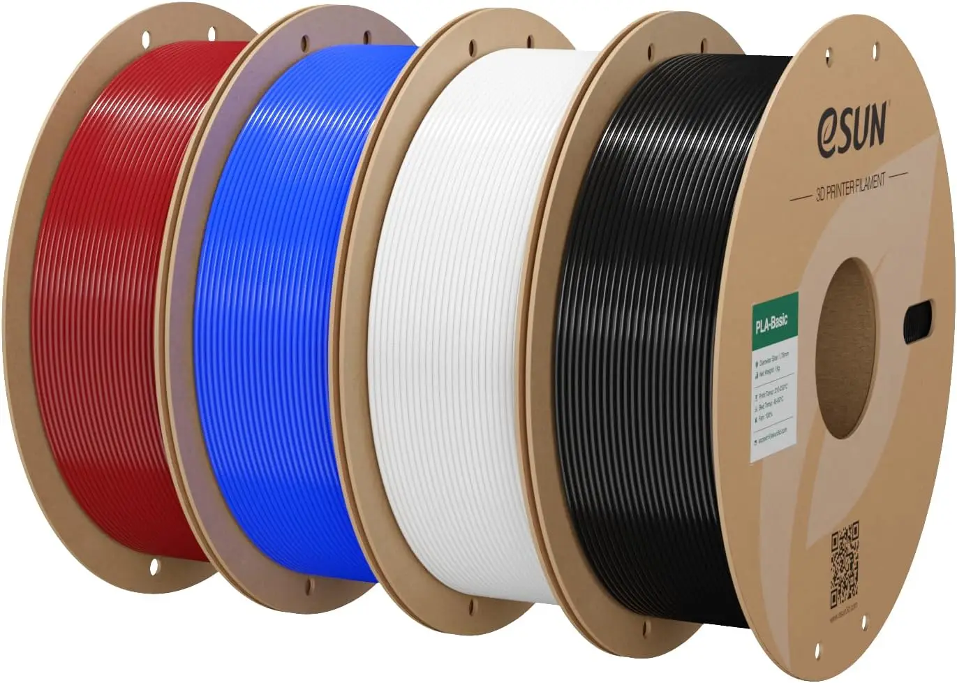 High Speed PLA 3D Printer Filament 1.75mm, 1KG Spool, 4 Pack - Fire Engine Red + Blue + Cold White + Black
High Speed PLA 3D Printer Filament 1.75mm, 1KG Spool, 4 Pack - Fire Engine Red + Blue + Cold White + Black