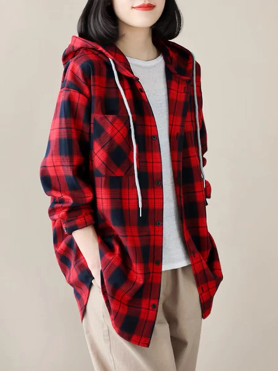 Новая осенняя клетчатая блузка-пальто 2025 года для женщин: свободный крой, большие размеры, средняя длина, отложной воротник, стройнящий эффект, корейский стиль, для повседневной носки
Новая осенняя клетчатая блузка-пальто 2025 года для женщин: свободный крой, большие размеры, средняя длина, отложной воротник, стройнящий эффект, корейский стиль, для повседневной носки