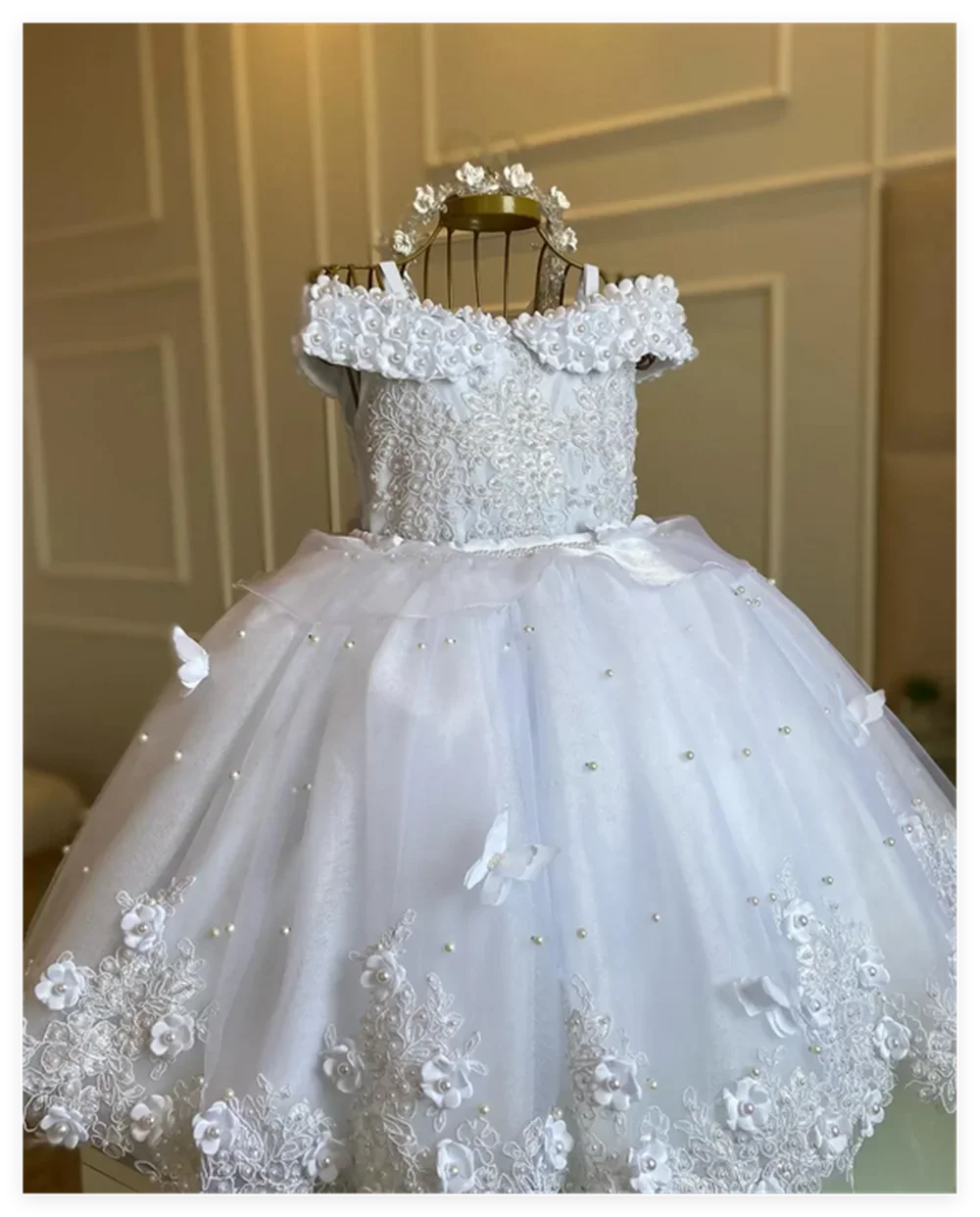 White Flower Girl Dress Tulle Flowers Appliques Long Sleeve For Wedding Birthday Party First Communion Gowns
White Flower Girl Dress Tulle Flowers Appliques Long Sleeve For Wedding Birthday Party First Communion Gowns