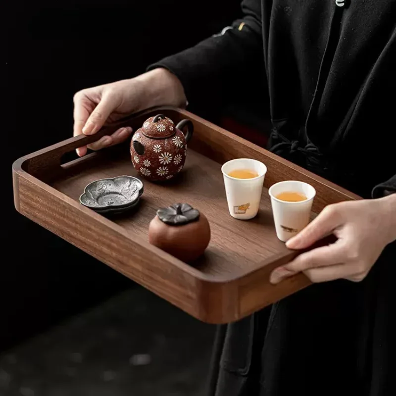 Portable Solid Wood Tray Walnut Wooden Tea Tray Luxury Dessert Coffee Tray Home Decoration Storage Tray
Portable Solid Wood Tray Walnut Wooden Tea Tray Luxury Dessert Coffee Tray Home Decoration Storage Tray